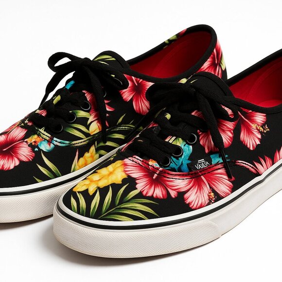 Vans Authentic Canvas Sneakers Tropical Floral Surf Skate Streetwear Women’s 8 - Picture 3 of 13